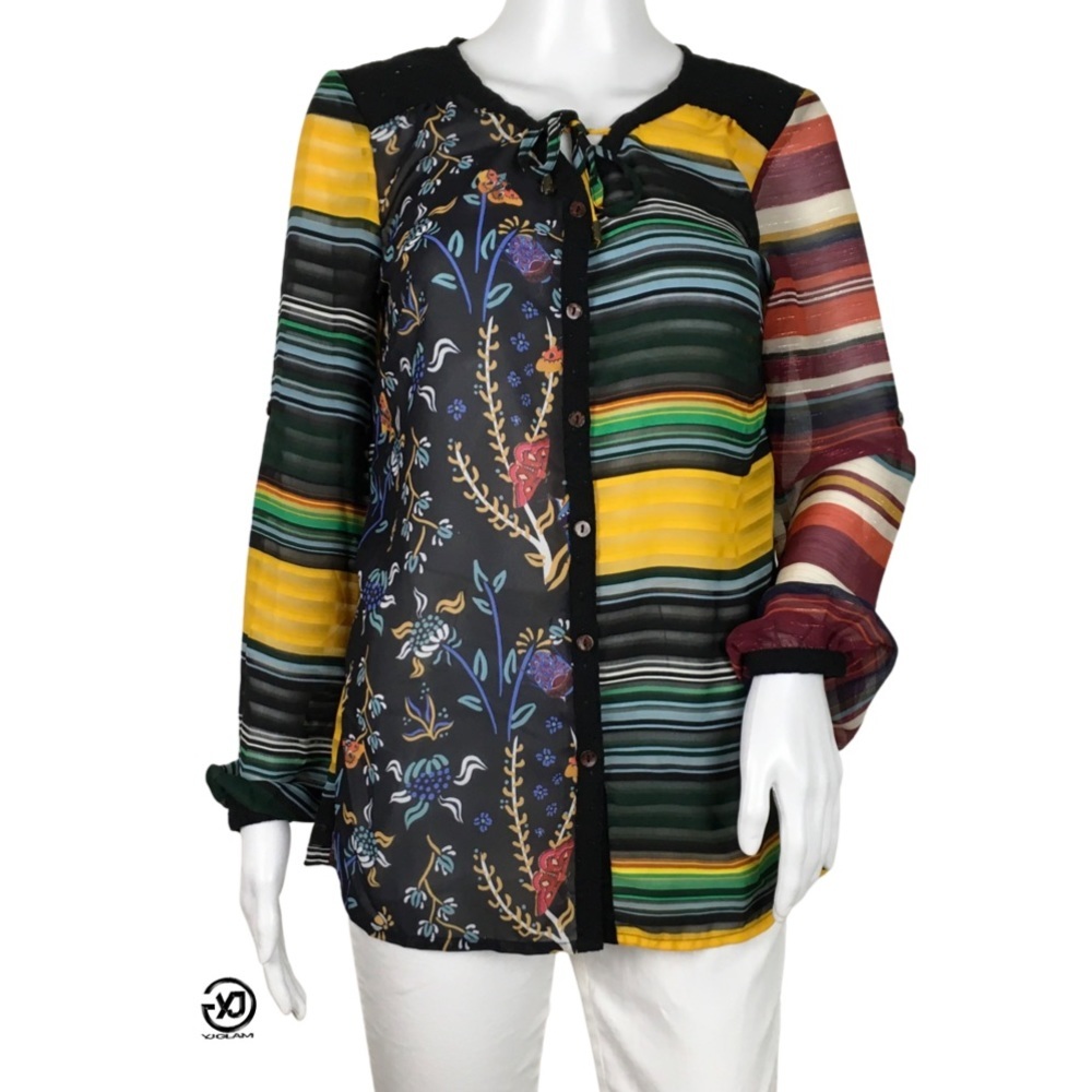 NWT Desigual Women's Cam_Glenn Stamped Shirt Size M